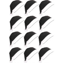 (Black-12pcs) Christmas Party Hats for Adults - 12pcs Red Santa Hat Bulk Collection