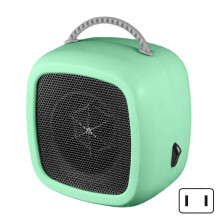 (US plug, Apple Green) 600W Space Heater Fast Heating Compact Electric Mini Fan Heater with Thermostat for Office Desk Bedroom