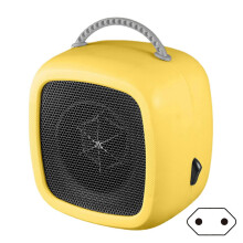 (EU plug, Yellow) 600W Space Heater Fast Heating Compact Electric Mini Fan Heater with Thermostat for Office Desk Bedroom