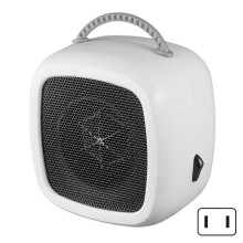 (US plug, pearl White) 600W Space Heater Fast Heating Compact Electric Mini Fan Heater with Thermostat for Office Desk Bedroom