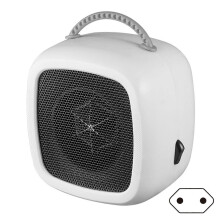 (EU plug, pearl White) 600W Space Heater Fast Heating Compact Electric Mini Fan Heater with Thermostat for Office Desk Bedroom