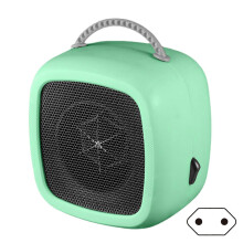 (EU plug, Apple Green) 600W Space Heater Fast Heating Compact Electric Mini Fan Heater with Thermostat for Office Desk Bedroom