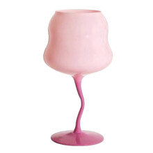 (Rose Pink) Long Stem Twisted Champagne Flutes Glass Wedding Christmas Valentine Cheers Glasswares