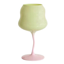 (Hami Green) Long Stem Twisted Champagne Flutes Glass Wedding Christmas Valentine Cheers Glasswares
