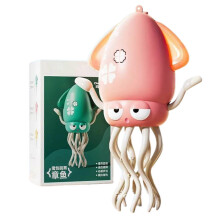 (Pink) Kids Musical Dancing Squid Toy, Walking Crawling Auto-Avoid Octopus Toy with Music & Lights, STEM Gift