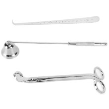 Candle Making Supplies 3PCS Silver Wick Trimmer Snuffer Extinguisher Gift Set