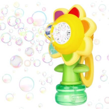 IGUGI Bubble Machine for Kids, Rechargeable Dancing Sunflower Bubble Blower, Glowing Automatic Bubble Gun Toy for Toddlers Indoor Outdoor Play