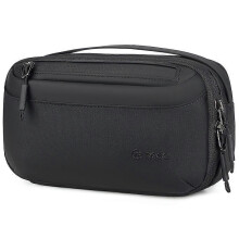 (Black) POSO PS-830 Digital Accessories Organizer Bag Men Polyester Waterproof Handbag Multi-Layer Cable Storage Pouch