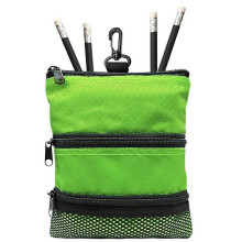 (Green) Golf Accessory Bag Multi Pocket Organizer Portable Pouch Compatible For Golf Balls Tees Storage Hanging Hook Design