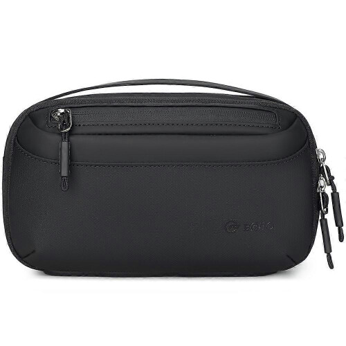 (Black) POSO PS-830 Digital Accessories Organizer Bag Men Polyester Waterproof Handbag Multi-Layer Cable Storage Pouch 1