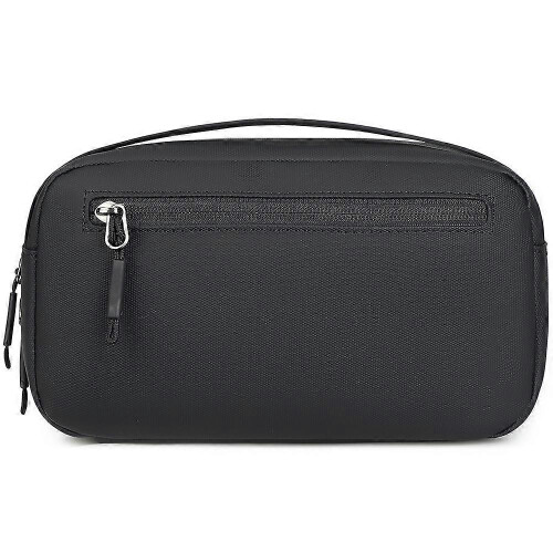 (Black) POSO PS-830 Digital Accessories Organizer Bag Men Polyester Waterproof Handbag Multi-Layer Cable Storage Pouch 2