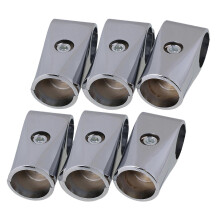 6pcs Aluminum Alloy Pipe Clamps Connector for 32mm ID Round Tube Silver
