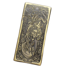 (Pixiu Copper Color) Refillable Metal Cigarettes Lighter With Traditional Design Multipurpose Portable Metal Lighter for Collection