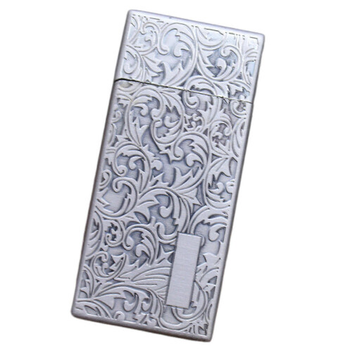 (Tang Grass Silver) Refillable Metal Cigarettes Lighter With Traditional Design Multipurpose Portable Metal Lighter for Collection