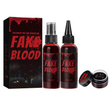 3 Pack Fake Blood Props Washable Realistics Fake Blood Splatter for Halloween Party Decorations