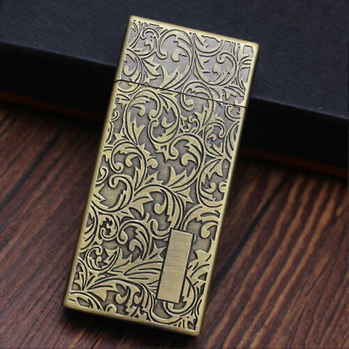 (Tang Grass Silver) Refillable Metal Cigarettes Lighter With Traditional Design Multipurpose Portable Metal Lighter for Collection 2