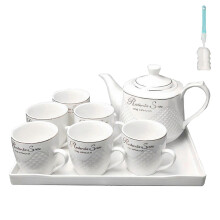 (With Scale Tray) Ceramic Teapot Cup Set For Living Room Chinese Style Teapot with 6 Tea Cups for Brewings Tea
