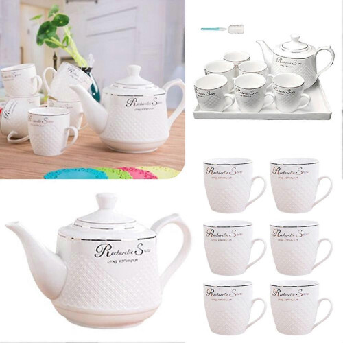 (Without A Pallet) Elegant Ceramic Water Pitcher Tea Set Present Reusable Practical Tea Pot Set Gift for Tea Lover 1