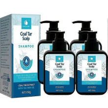 (4pcs)Coal Tar Lotion Shampoo Antibacterial Liquid Dandruff Itching Hair Care