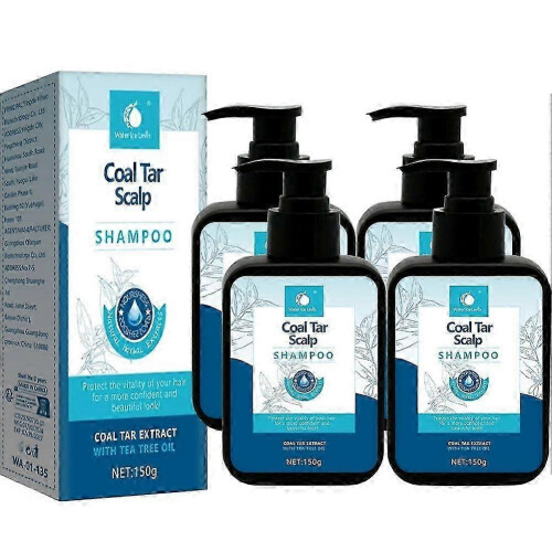 (4pcs)Coal Tar Lotion Shampoo Antibacterial Liquid Dandruff Itching Hair Care