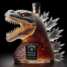 (B) Funny Godzilla-Shaped Liquor Dispenser Decorative Unique Glass Decanter for Home bar