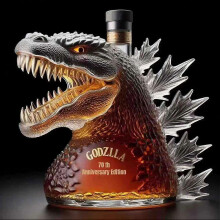 (A) Funny Godzilla-Shaped Liquor Dispenser Decorative Unique Glass Decanter for Home bar