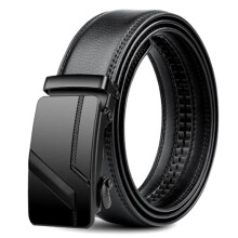 (PD11, 110cm) Men's PU Leather Belt Fashion Automatic Buckle Belt for Business Casual High Quality Male Belt Black Brown