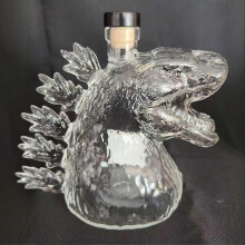(C) Funny Godzilla-Shaped Liquor Dispenser Decorative Unique Glass Decanter for Home bar