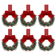 (6pcs, Red) Kitchen Cabinet Wreaths Farmhouse Style Kitchen Door Decor for Indoor Outdoor