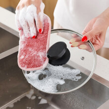 (Mixed color 4 pcs) 4pcs Double Sided Cleaning Magic Sponge Dish Brush Scouring Pad Reusable Anti Grease Wiping Rag Kitchen Dishwashing Accessories