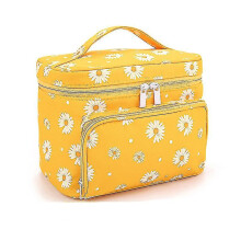 (Yellow) Cosmetic Bags Storage Bags Wash Bags, Large Capacity Cosmetic Bags With Handles