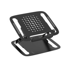 (Black) Aluminum Desktop Tablets Stand Cooling Non-Slip Notebook Holder Adjustable