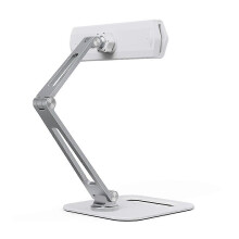 (Silver) Lazy Folding Adjustable Tablets Phone Stand Riser Cooling Bracket Pad Mobile