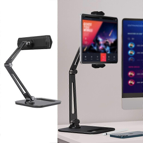 (Silver) Lazy Folding Adjustable Tablets Phone Stand Riser Cooling Bracket Pad Mobile 1