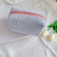 (Blue) Portable Travel Cosmetic Bag Compact Makeup Organizer For Travel Lightweight Zippered Pouch With Interior Pockets