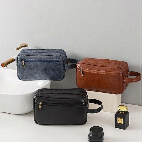 (Brown) Large Capacity Makeup Bag For Travel Cosmetic Organizer 1
