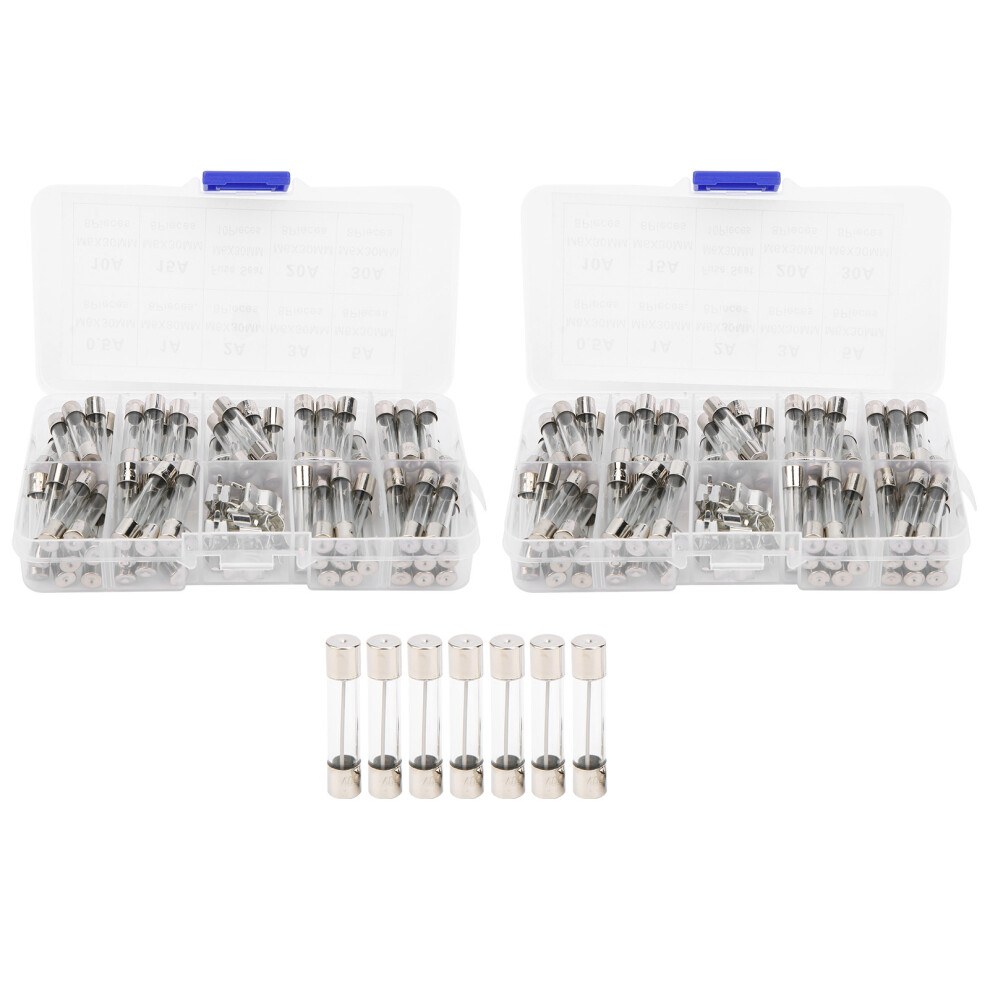 Fast-Blow Glass Fuse Assortment Kit, Quick Blow Car Glass Tube Fuses 6X30mm With Multiple Amp Ratings, Thermal Fuse Kit For Automotive And Electronic 9358999855967