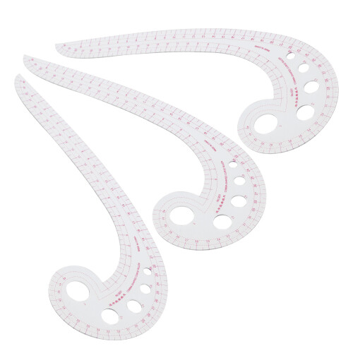 Sewing French Curve Ruler for Pattern Making, Bendable Drawing Template Durable Plastic Material Clear Measurement Scale High Accuracy Ruler, 1