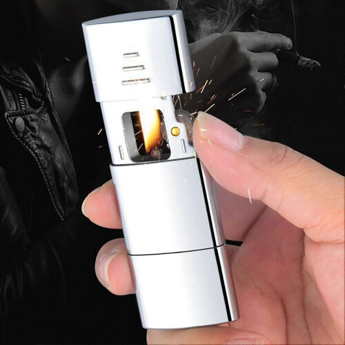Retro Refillable Oil Lighter Unique Design Unique Pull-Out Ignition Vintage Collection Display Piece 1