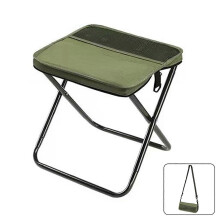 (S, Green) Foldable Backpack Stool Portable Lightweight Camping Chair for Hiking, Fishing & Picnics with Carry Bag