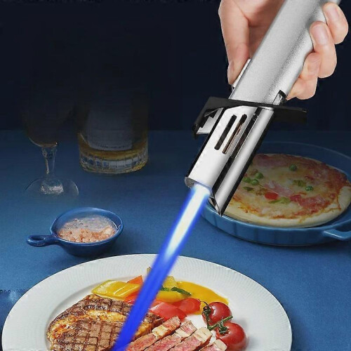 (Blue)Butane Torch Lighter with Seatbelt Cutter Versatile Multi-Purpose Use for Camping Essential 2