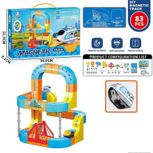 (83pcs) 2025 New Magic Track Cube & Klick Rail Electric Train Set, 160PCS Flexible Race Track, Gravity-Defying 3D STEM Learning Toy for Kids Gift