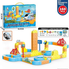 (160pcs) 2025 New Magic Track Cube & Klick Rail Electric Train Set, 160PCS Flexible Race Track, Gravity-Defying 3D STEM Learning Toy for Kids Gift