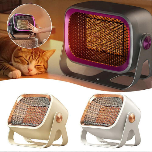 (UK plug, White) Mini Desktop Heaters Low Consumption Room Warmer Machine Bedroom Supply 1