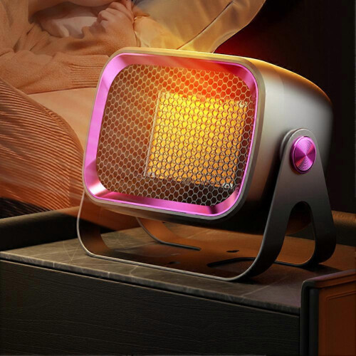 (UK plug, Khaki) Mini Desktop Heaters Low Consumption Room Warmer Machine Bedroom Supply 2