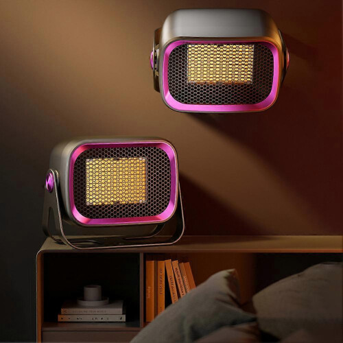 (US plug, Khaki) Mini Desktop Heaters Low Consumption Room Warmer Machine Bedroom Supply 2