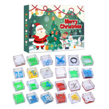 (Green) DIY Holiday Puzzle Present Boxes for Children Fun Educational Christmas Countdown Festive Living Room Decoration