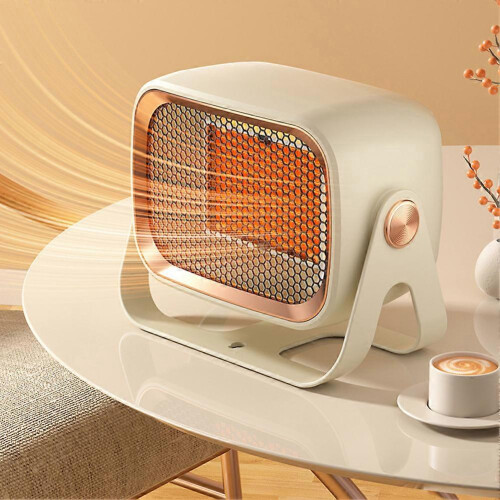(UK plug, Grey) Mini Desktop Heaters Low Consumption Room Warmer Machine Bedroom Supply 2