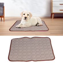 Atmungsaktive, faltbare KühMatte für Haustiere von kleinen bis großen Hunden und Katzen, Braun (50x40cm)