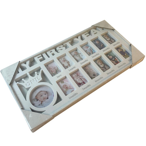 (White) Baby's First Year Frame Baby Keepsake Frame Memory Home Decoration for Boys and Girls 1